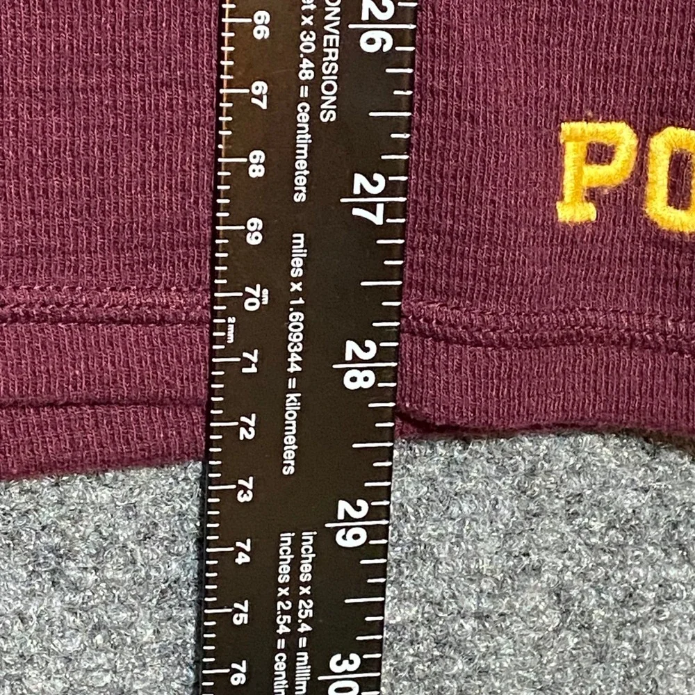 Polo Ralph Lauren Mens L/G Burgundy Long Sleeve Thermal‎ Sleep Shirt Patch Logo
